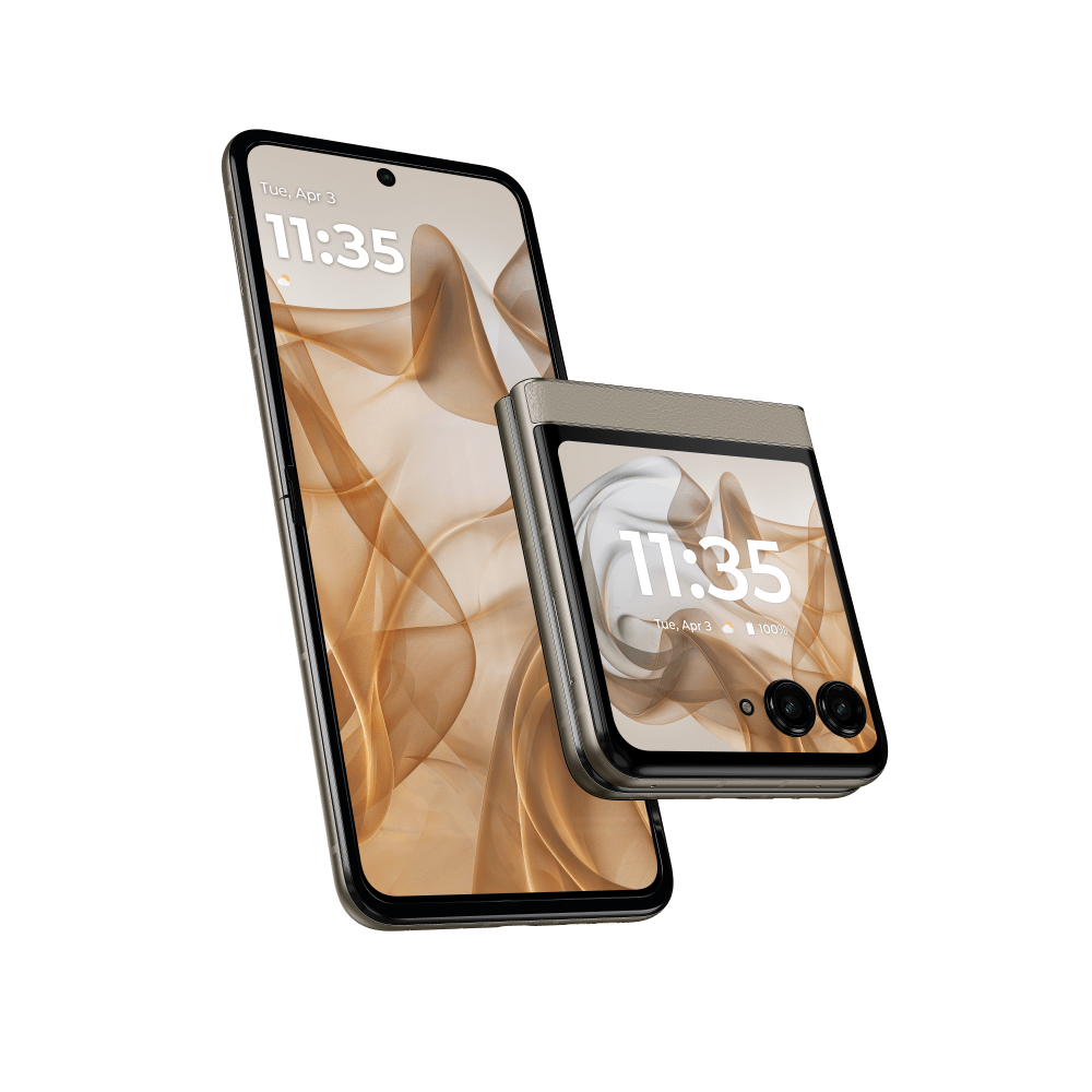 Motorola Razr 50 256GB with Free Moto Buds+MobilesFLIP THE SCRIPT You hardly have to flip open the new motorola razr 50 as the advanced 3.6” screen allows you to do almost everything. Engage with content, chat with Google Gemini app, manage apps, and more